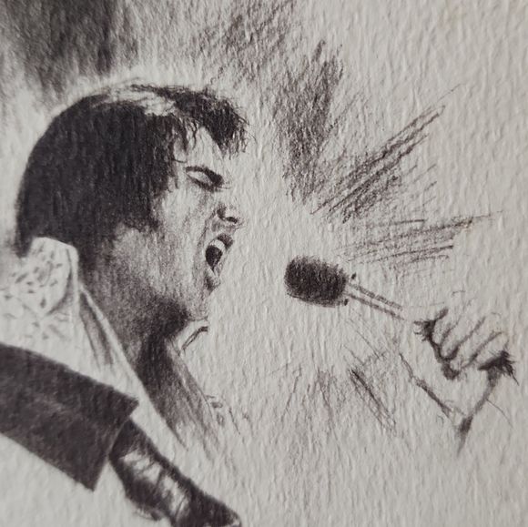 Rare '77 Elvis Presley 5 image Signed &Sketch by Glen Fortune Banse +mount/frame - Picture 5 of 16